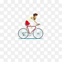 卡通骑自行车的人