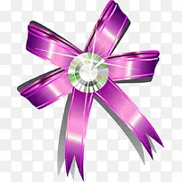 紫色卡通丝带花朵丝带钻石