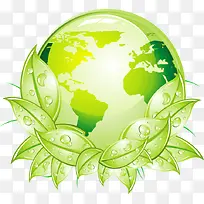 绿叶地球环保图案