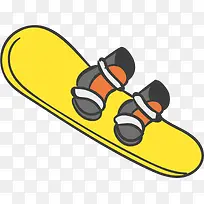 寒冷冬季黄色滑雪板