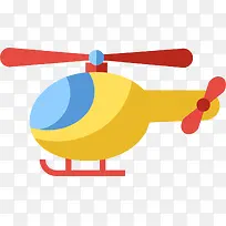 黄色扁平玩具直升机
