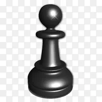手绘国际象棋黑棋子