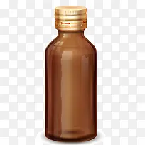 棕色透明药瓶矢量素材