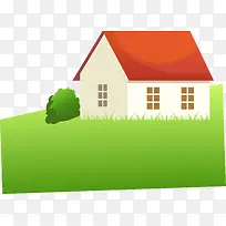 草地上的小房子背景矢量图