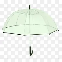 浅绿色透明雨长柄伞素材png
