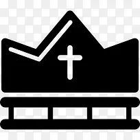 皇冠的轮廓变的十字标志图标