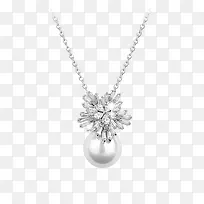 银饰品珍珠钻石项链