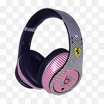 粉红色条纹耳机