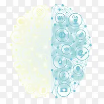 矢量蓝色科技大脑
