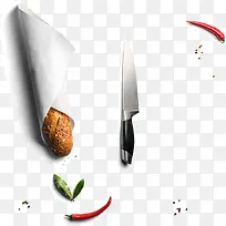 食物食材和刀