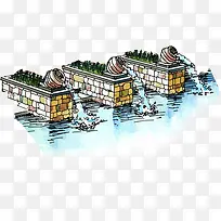 创意合成效果建筑水边