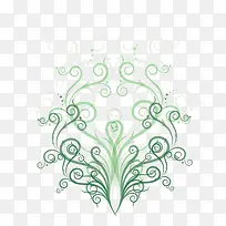 绿色对称花纹素材