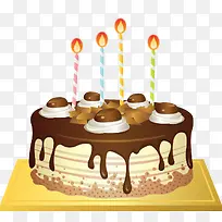 点满蜡烛的生日蛋糕