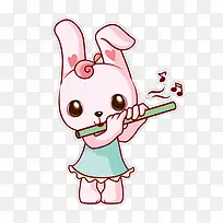 吹笛子的小兔子