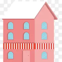 矢量粉色房屋建筑