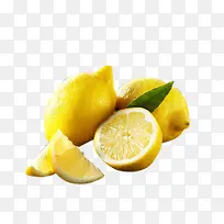 切开的黄柠檬