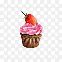 手绘草莓巧克力小纸杯蛋糕