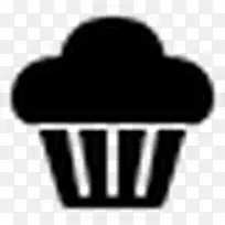 纸杯蛋糕简单的黑色iphonemini图标
