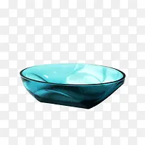 蓝色玻璃肥皂盒碗状