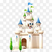 卡通白色迪士尼城堡