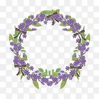 紫色小花圆花环