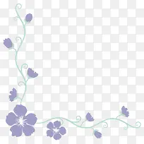 紫色小花边角装饰边框