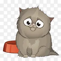 灰色卡通猫咪