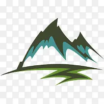风景手绘山logo素材