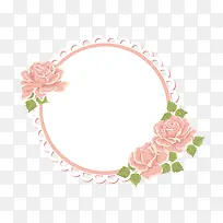 唯美淡雅粉红花卉装饰边框