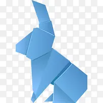 蓝色折纸兔子