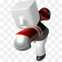 方头3d小人火柴人