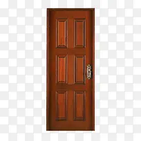 棕色方格装饰的门