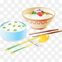 米饭汤面韩国旅游食物海报