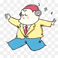 听音乐跳舞的人物