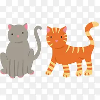 橘子色花猫矢量