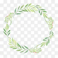 绿色圆形的花环装饰