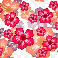 手绘夏威夷花卉矢量背景