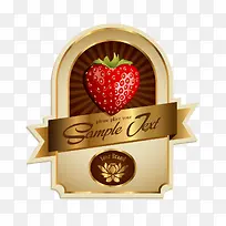 矢量金色欧式卡片贺卡英祝贺草莓