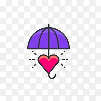爱心伞图标