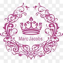 矢量花纹与皇冠婚礼logo