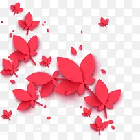 花剪纸花瓣红花
