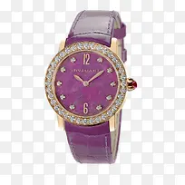 宝格丽紫色腕表手表玫瑰金镶钻女