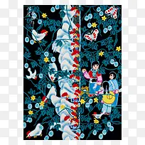 手绘乡村科学鸡