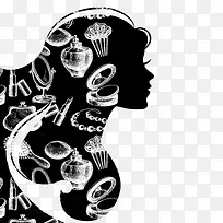 剪影女人化妆品