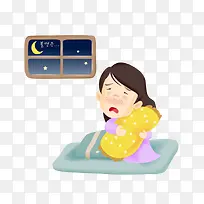 韩国卡通生病矢量图