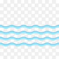 手绘蓝色水波纹曲线