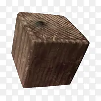 棕色纹理木质立方体