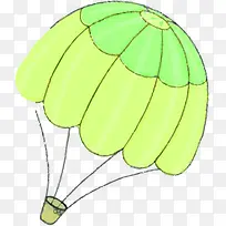 手绘绿色降落伞海报