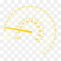矢量黄色圆形表盘计数里程指针油