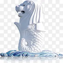 狮头鱼身雕像